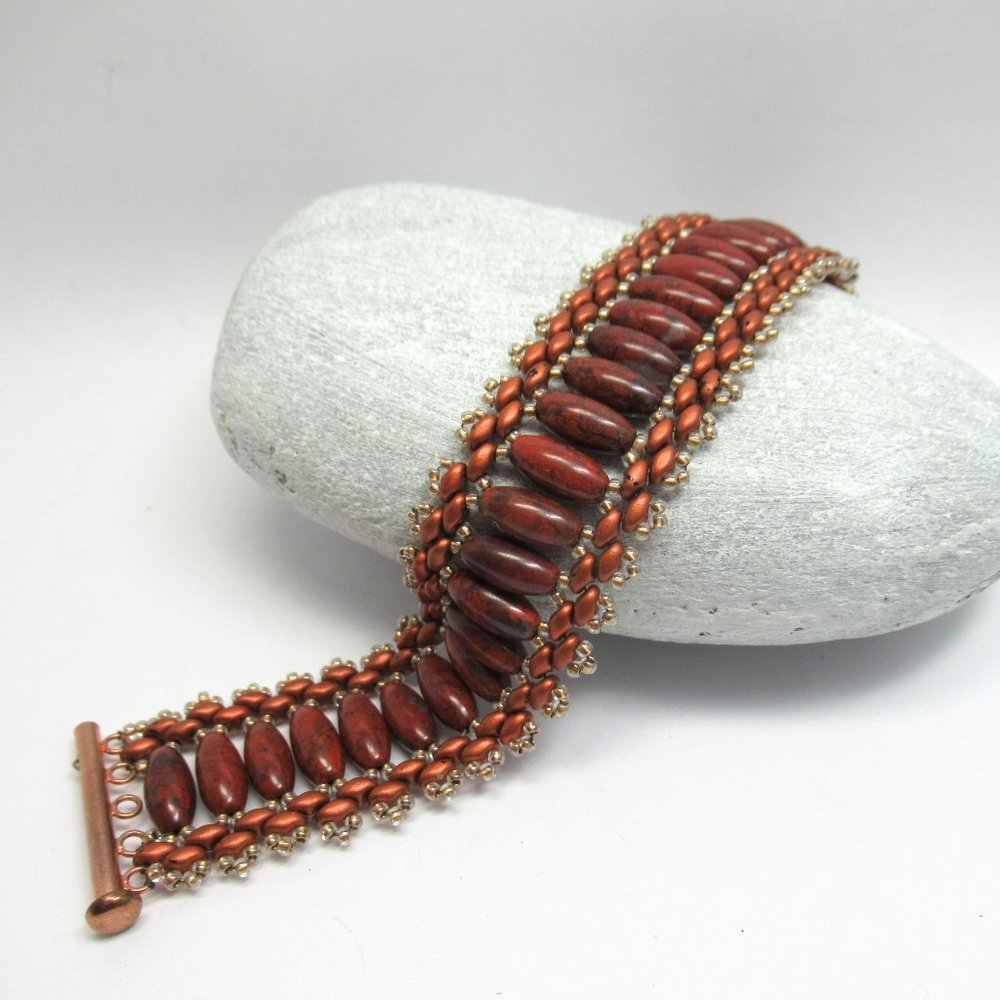Red Jasper woven bracelet